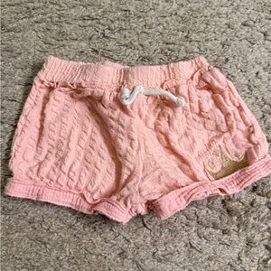 Disney Princess Pink Elastic Shorts with Gold Crown - 3T